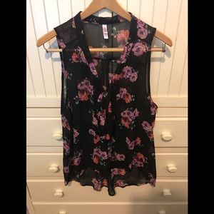 Target Sleeveless Floral Hi Lo Blouse